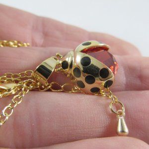 Gold Ladybug Pendant Necklace